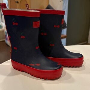 Cotton on Navy Cherry Kids Rain Boots 7/8